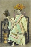 The leading member of a Saigon theatre troupe, c.1905. 'Annamite Theatre' owed much to Chinese influence, and was especially popular in Cholon, Saigon's Chinatown.
