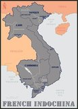 French Indochina (French: Indochine française; Vietnamese: Đông Dương thuộc Pháp, frequently abbreviated to Đông Pháp) was part of the French colonial empire in southeast Asia. A federation of the three Vietnamese regions, Tonkin (North), Annam (Central), and Cochinchina (South), as well as Cambodia, was formed in 1887.<br/><br/>

Laos was added in 1893 and Guangzhouwan (Kouang-Tchéou-Wan) in 1900. The capital was moved from Saigon (in Cochinchina) to Hanoi (Tonkin) in 1902.